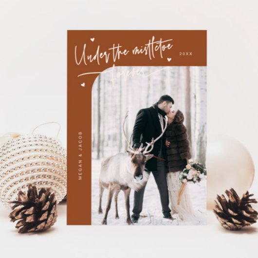 Mistletoe Foreverの下で新しい写真テラコッタ シーズンカード