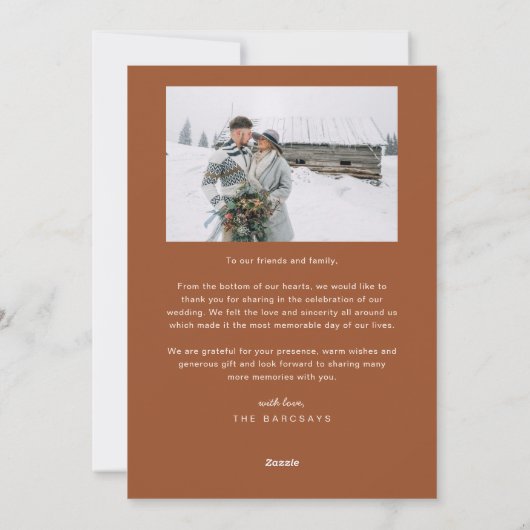 Mistletoe Foreverの下で新しい写真テラコッタ シーズンカード (裏面)