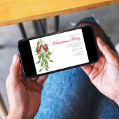 Mistletoe Greenery Christmas Party Custom  招待状