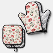 Mistletoe Kisses  鍋つかみ&鍋敷きセット (正面/裏面)