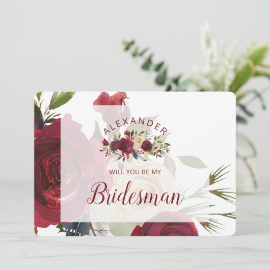Mistletoe Manor Be My Bridesman Proposal Card (スタンド正面)