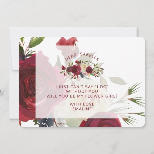 Mistletoe Manor Be My Flower Girl Proposal Card (裏面)