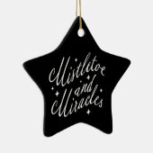 Mistletoe & Miracles Modern Christmas Black Star セラミックオーナメント (右)