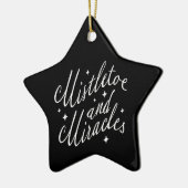 Mistletoe & Miracles Modern Christmas Black Star セラミックオーナメント (左)
