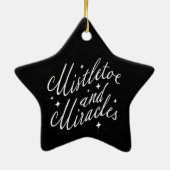 Mistletoe & Miracles Modern Christmas Black Star セラミックオーナメント (裏面)
