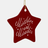 Mistletoe & Miracles Modern Christmas Red Star セラミックオーナメント (右)