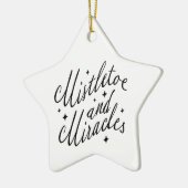 Mistletoe & Miracles Modern Christmas Star セラミックオーナメント (左)