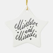 Mistletoe & Miracles Modern Christmas Star セラミックオーナメント (裏面)