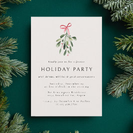 Mistletoe Modern Elegant Christmas Party Holiday 招待状