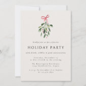 Mistletoe Modern Elegant Christmas Party Holiday 招待状 (正面)