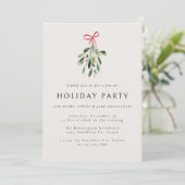 Mistletoe Modern Elegant Christmas Party Holiday 招待状 (スタンド正面)