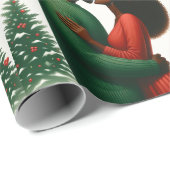 Mistletoe Moments 1 – 黒い人々クリスマス紙 ラッピングペーパー (ロールコーナー)