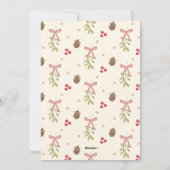 Mistletoe Pinecone Berry Pattern Photo  シーズンカード (裏面)