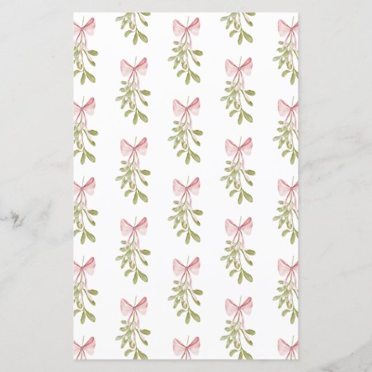 Mistletoe Pink Bow Bridal Shower She Said He Said (裏面)