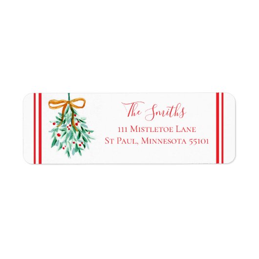 Mistletoe Return Address Labels ラベル (正面)