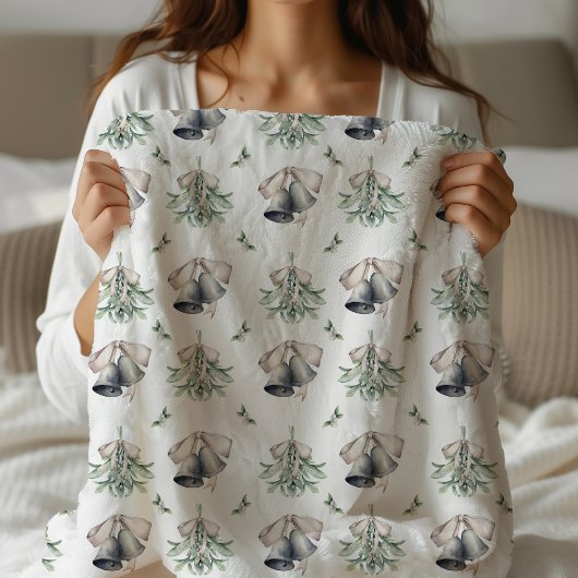 Mistletoe Silver Bells Christmas シェルパブランケット