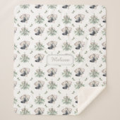 Mistletoe Silver Bells Christmas シェルパブランケット (正面)