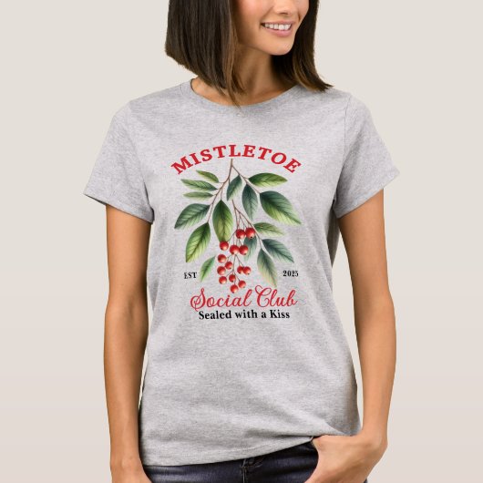Mistletoe Social Club Personalized Christmas Tシャツ (正面)