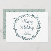 Mistletoe with Personalized Message シーズンカード (正面/裏面)