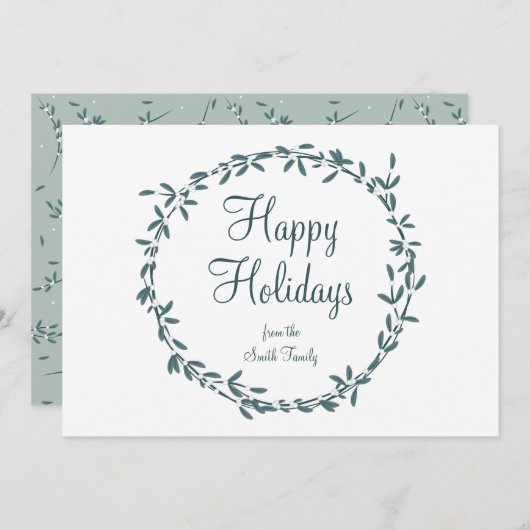Mistletoe with Personalized Message シーズンカード (正面/裏面)