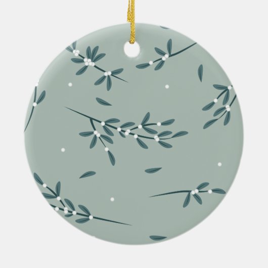 Mistletoe with Personalized Message セラミックオーナメント (裏面)
