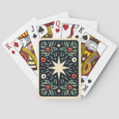 Mistlletoe Holly berries star Pattern Poker Cards トランプ (裏面)