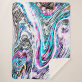 Misto de gradiente e chuviscado, ciano e pink シェルパブランケット (正面)