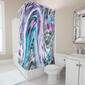 Misto de gradiente e chuviscado, ciano e pink シャワーカーテン (インサイチュ)