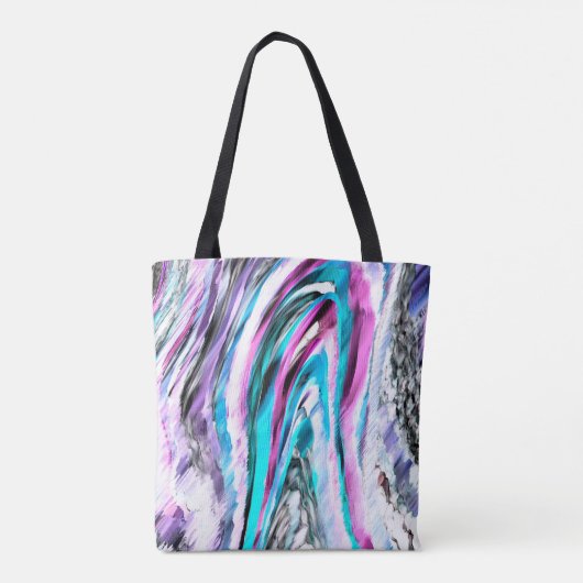 Misto de gradiente e chuviscado, ciano e pink トートバッグ (裏面)