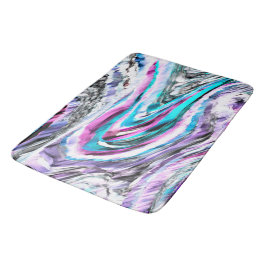 Misto de gradiente e chuviscado, ciano e pink バスマット