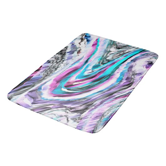 Misto de gradiente e chuviscado, ciano e pink バスマット (アングル)