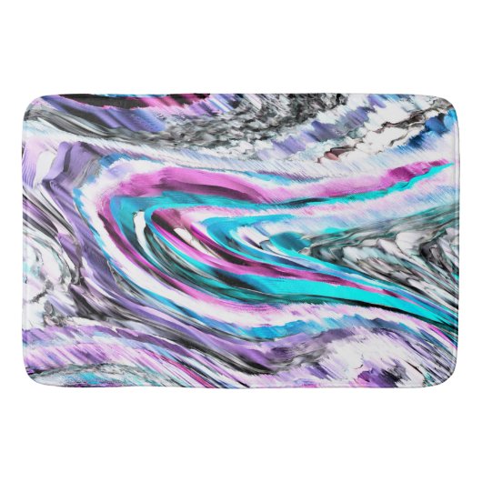 Misto de gradiente e chuviscado, ciano e pink バスマット (正面)