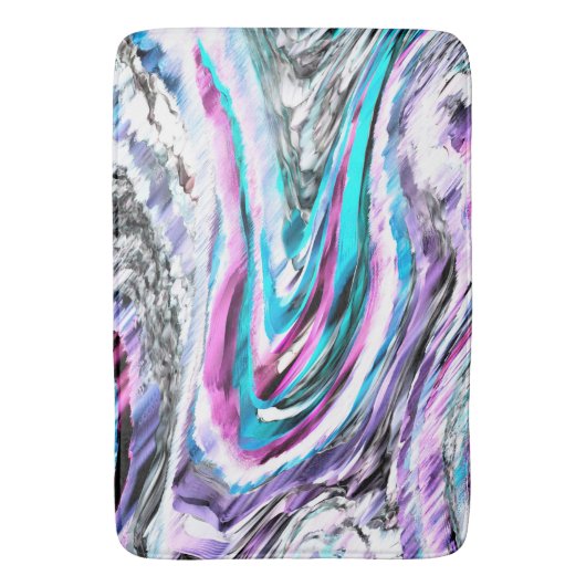 Misto de gradiente e chuviscado, ciano e pink バスマット (正面縦)