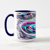 Misto de gradiente e chuviscado, ciano e pink マグカップ (左)