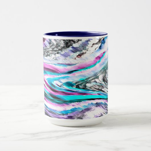 Misto de gradiente e chuviscado, ciano e pink マグカップ (中央)
