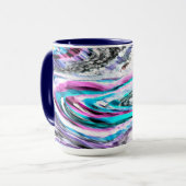 Misto de gradiente e chuviscado, ciano e pink マグカップ (正面左)