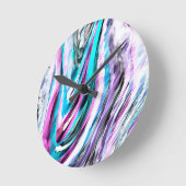 Misto de gradiente e chuviscado, ciano e pink ラウンド壁時計 (傾斜)
