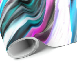 Misto de gradiente e chuviscado, ciano e pink ラッピングペーパー