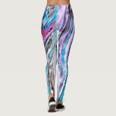 Misto de gradiente e chuviscado, ciano e pink レギンス (裏面)