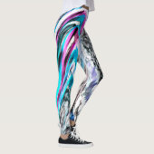 Misto de gradiente e chuviscado, ciano e pink レギンス (右)
