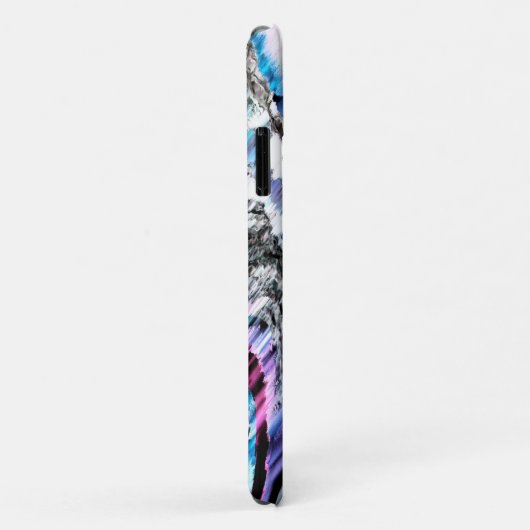 Misto de gradiente e chuviscado, ciano e pink Case-Mate iPhoneケース (裏面/右)