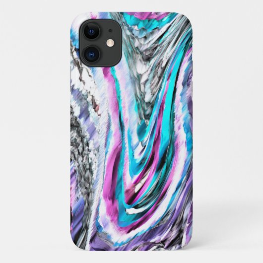 Misto de gradiente e chuviscado, ciano e pink Case-Mate iPhoneケース (裏面)