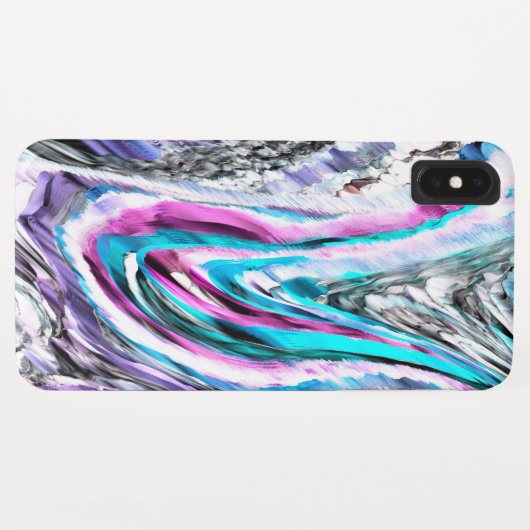 Misto de gradiente e chuviscado, ciano e pink Case-Mate iPhoneケース (裏面(横))