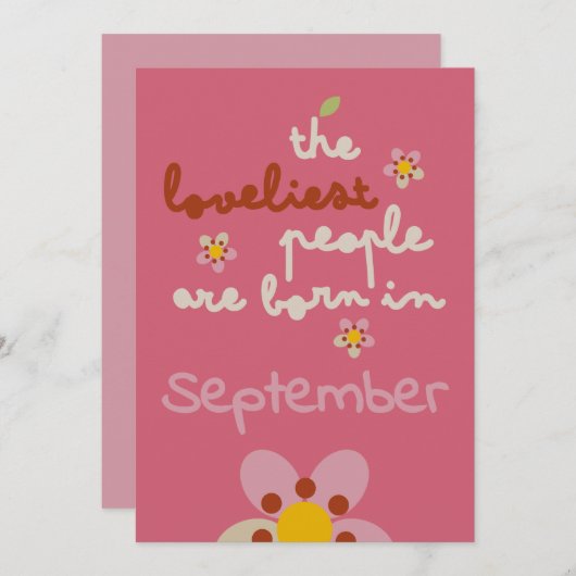 MISTYチャーム-誕生日フローラ招待状カード シーズンカード (正面/裏面)