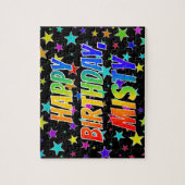 "MISTY"名、おもしろい"ハッピーバースデー" ジグソーパズル (縦)