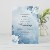 Misty Azure Floral Archway Wedding 招待状 (スタンド正面)