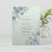 Misty Blue Ethereal Spring Wedding 招待状 (スタンド正面)