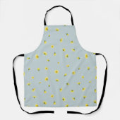 Misty Blue Japanese Winter Cosmos Floral Pattern エプロン (正面)
