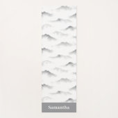 Misty Brushstroke Texture Zen Ink ヨガマット (正面)