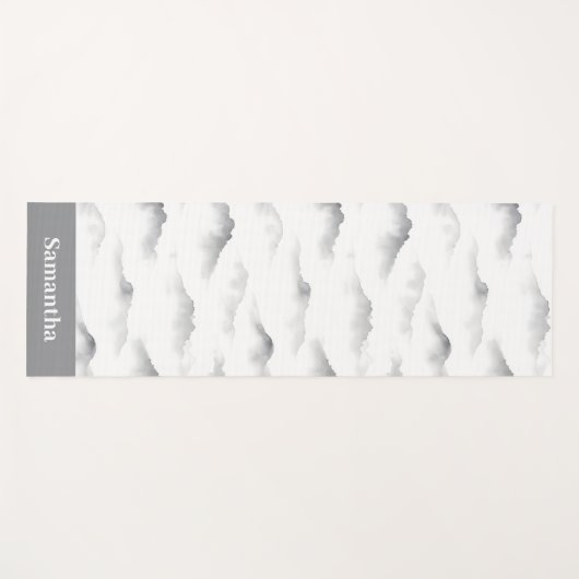 Misty Brushstroke Texture Zen Ink ヨガマット (正面(横))